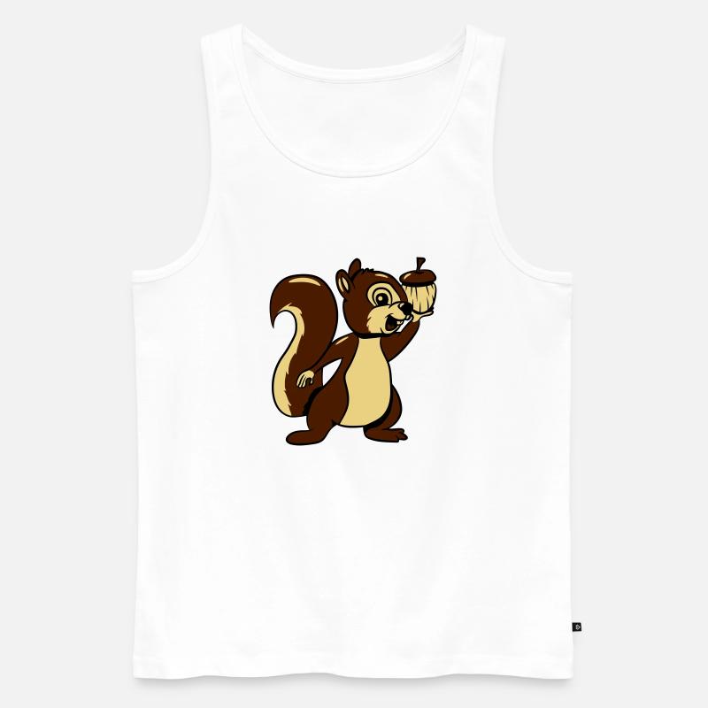 Eichhörmchen futter freude lieb - Männer Premium Bio Tank Top - Weiß