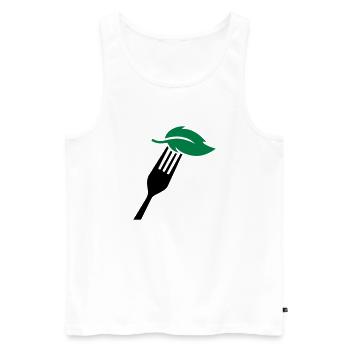 vegan - Men's Premium Organic Tank Top - white - Front - Michal (187cm)