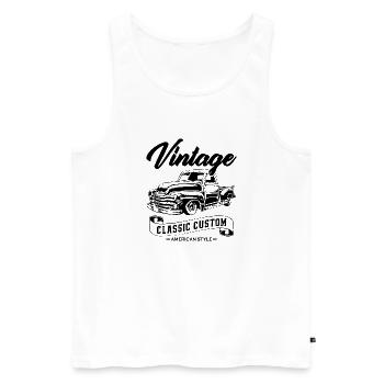 Vintage Classic Car - Débardeur bio Premium Homme - blanc - Devant - Michal (187cm)