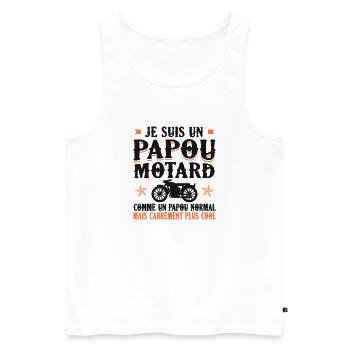 Je Suis Un Papou Motard Grand-père Cadeau Moto - Débardeur bio Premium Homme - blanc - Devant - Michal (187cm)