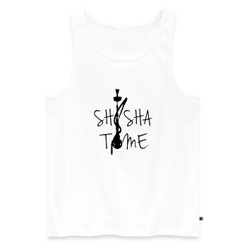 shisha_time - Männer Premium Bio Tank Top - Weiß - Vorne - AI Model Male 178 light (178cm)