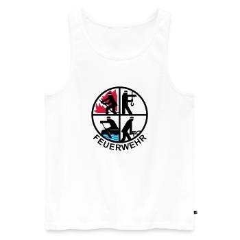 Feuerwehr 4 Logo 1 - Männer Premium Bio Tank Top - Weiß - Vorne - Michal (187cm)