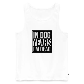in dog years Dead - Men's Premium Organic Tank Top - white - Front - Michal (187cm)