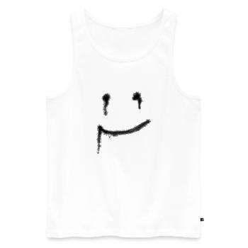 Smiley - Débardeur bio Premium Homme - blanc - Devant - AI Model Male 178 light (178cm)
