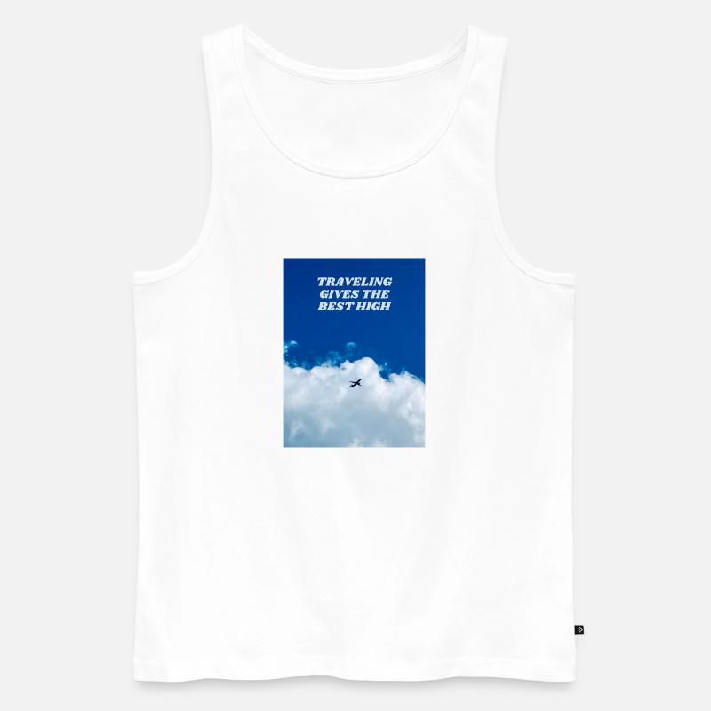 Reisen wird am höchsten. Reisebegeisterte - Männer Premium Bio Tank Top - Weiß