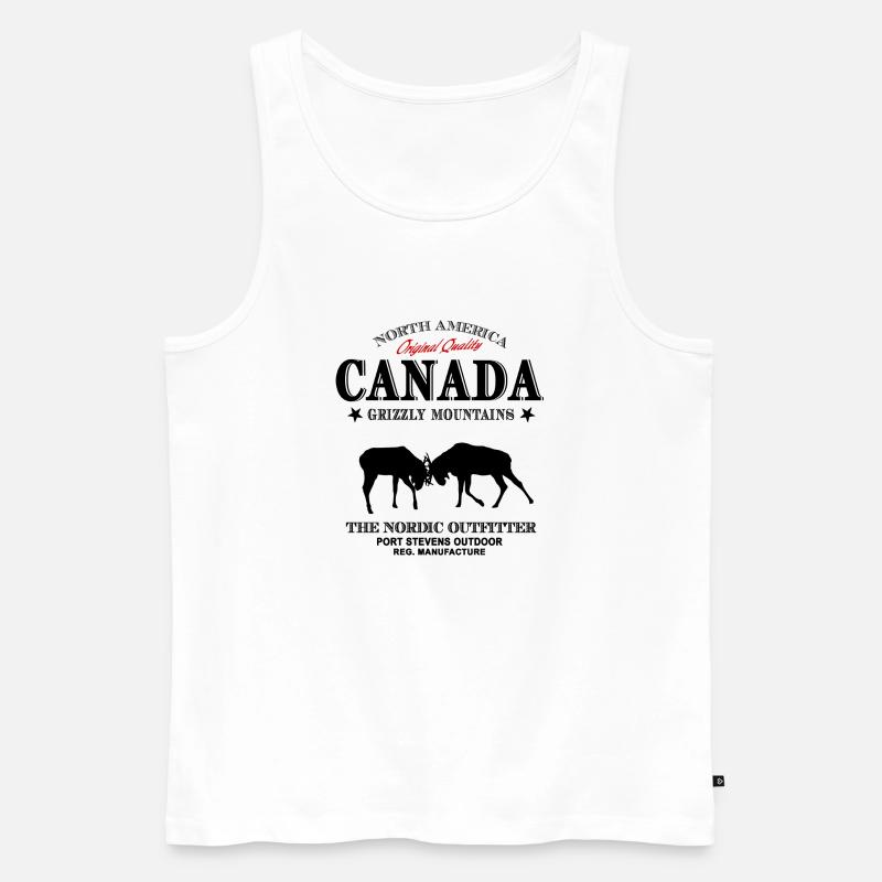 Kanada - Elch - Männer Premium Bio Tank Top - Weiß
