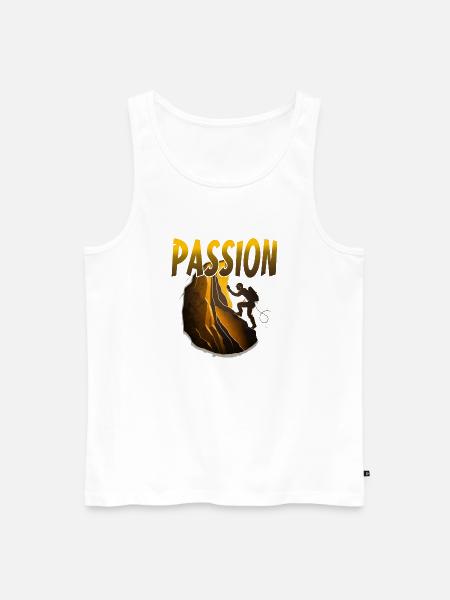 KLETTERN KLETTERN BERGSTEIGER LEIDENSCHAFT - Männer Premium Bio Tank Top - Weiß