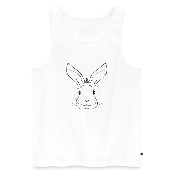 Umrissener Kaninchenkopf - Männer Premium Bio Tank Top - Weiß - Vorne - AI Model Male 178 light (178cm)