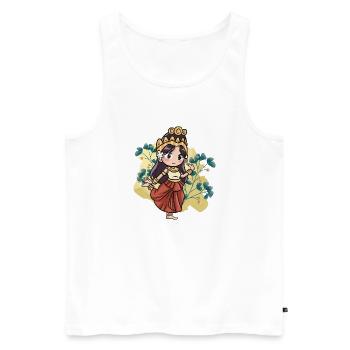 Cambodge Tradition Danse Khmer Apsara I Cadeau - Débardeur bio Premium Homme - blanc - Devant - Michal (187cm)