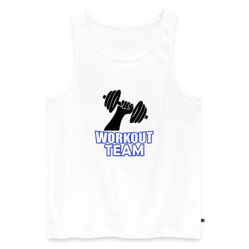 Workout Team - Men's Premium Organic Tank Top - white - Front - Michal (187cm)