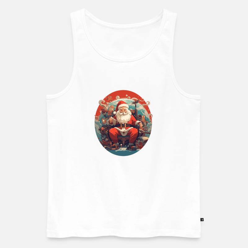 Weihnachtsmann im Anime-Stil - Männer Premium Bio Tank Top - Weiß