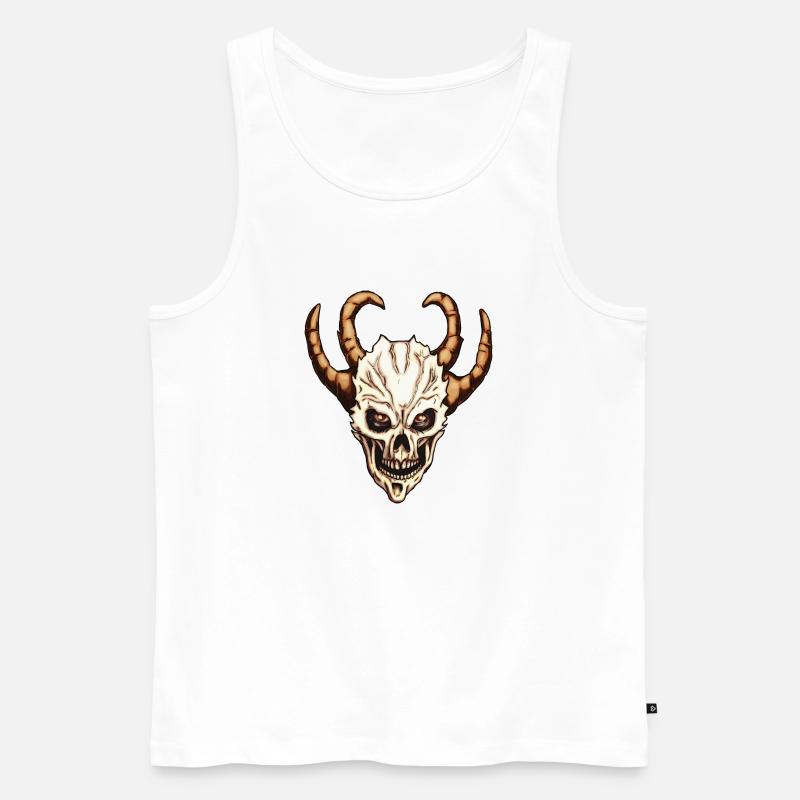 Dämonen Schädel - Männer Premium Bio Tank Top - Weiß