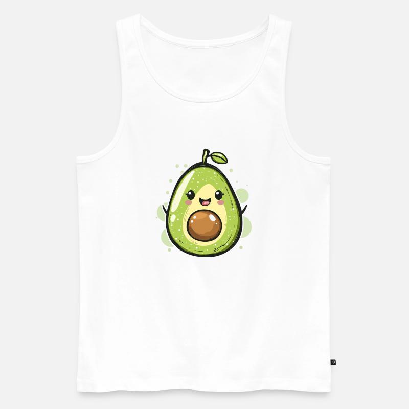 Avocado Comic Design - Männer Premium Bio Tank Top - Weiß