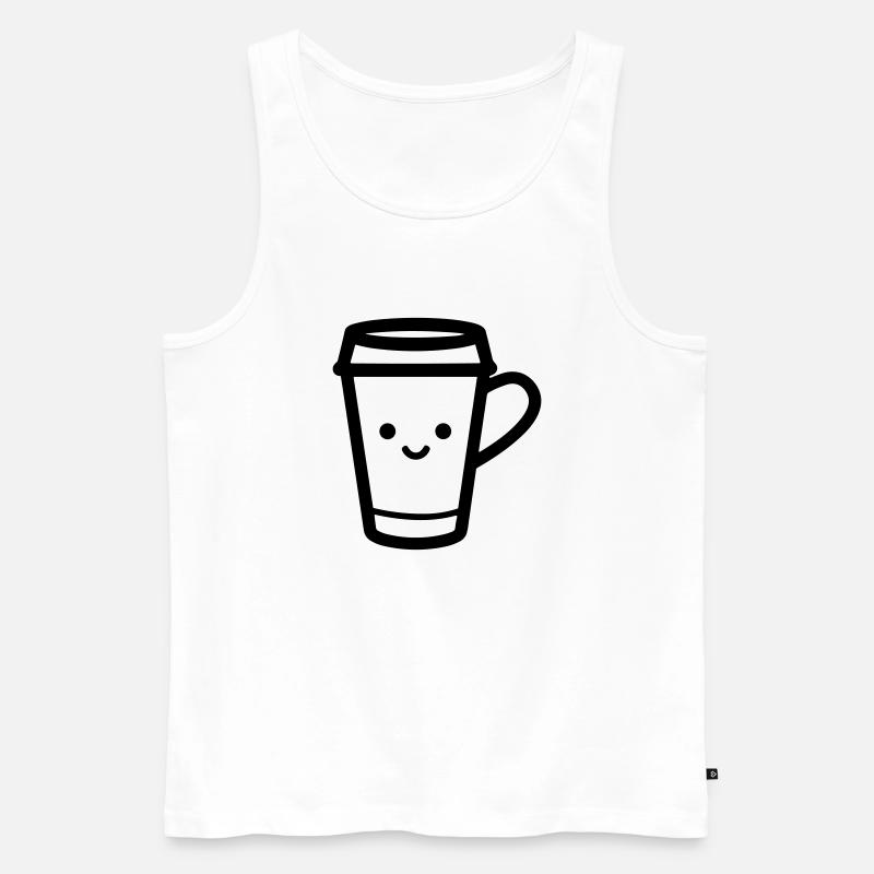 Kaffeebecher - Männer Premium Bio Tank Top - Weiß
