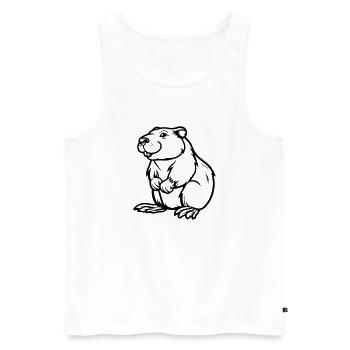 Hamster Comic Animal - Men's Premium Organic Tank Top - white - Front - AI Model Male 178 light (178cm)