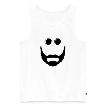 bart sonnenbrille - Männer Premium Bio Tank Top - Weiß - Vorne - AI Model Male 178 light (178cm)