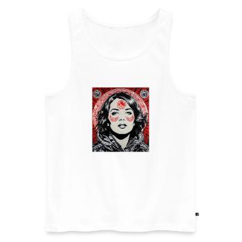 Street-Art-Porträt - Männer Premium Bio Tank Top - Weiß - Vorne - Michal (187cm)