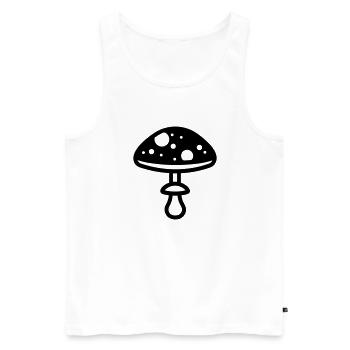 Mushroom - Men's Premium Organic Tank Top - white - Front - Michal (187cm)