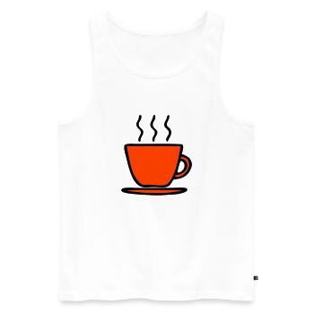 Tasse - Männer Premium Bio Tank Top - Weiß - Vorne - AI Model Male 178 light (178cm)