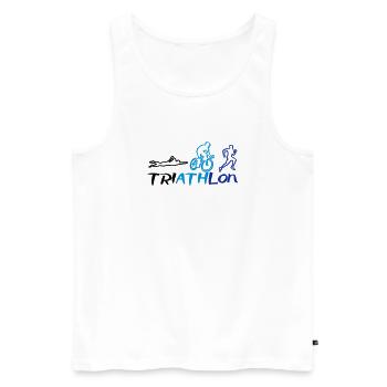 Triathlon Men - Männer Premium Bio Tank Top - Weiß - Vorne - Michal (187cm)