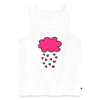 Cloud with hearts, Valentines Day, Love, spring - Men's Premium Organic Tank Top - white - Front - AI Model Male 178 light (178cm)