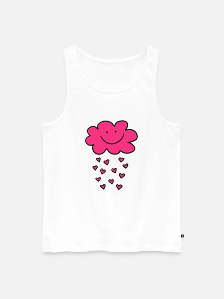 Funny rain cloud with hearts,Valentine's Day, Love - Men's Premium Organic Tank Top - white