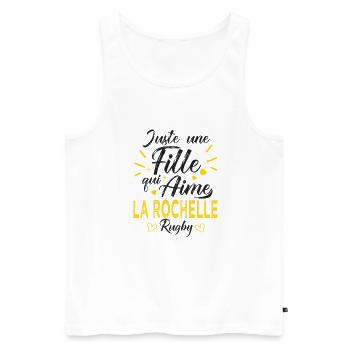 une fille aime la rochelle rugby club rochellais - Débardeur bio Premium Homme - blanc - Devant - Michal (187cm)