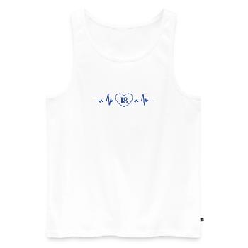 18. Geburtstag Herz 18 - Männer Premium Bio Tank Top - Weiß - Vorne - Michal (187cm)