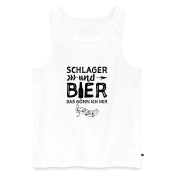 Schlager Und Bier Das Gönn Ich Mir - Music - Männer Premium Bio Tank Top - Weiß - Vorne - Michal (187cm)