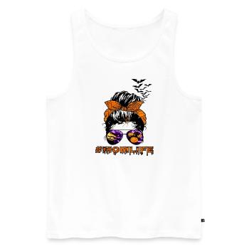 Mom Life Halloween - Men's Premium Organic Tank Top - white - Front - Michal (187cm)