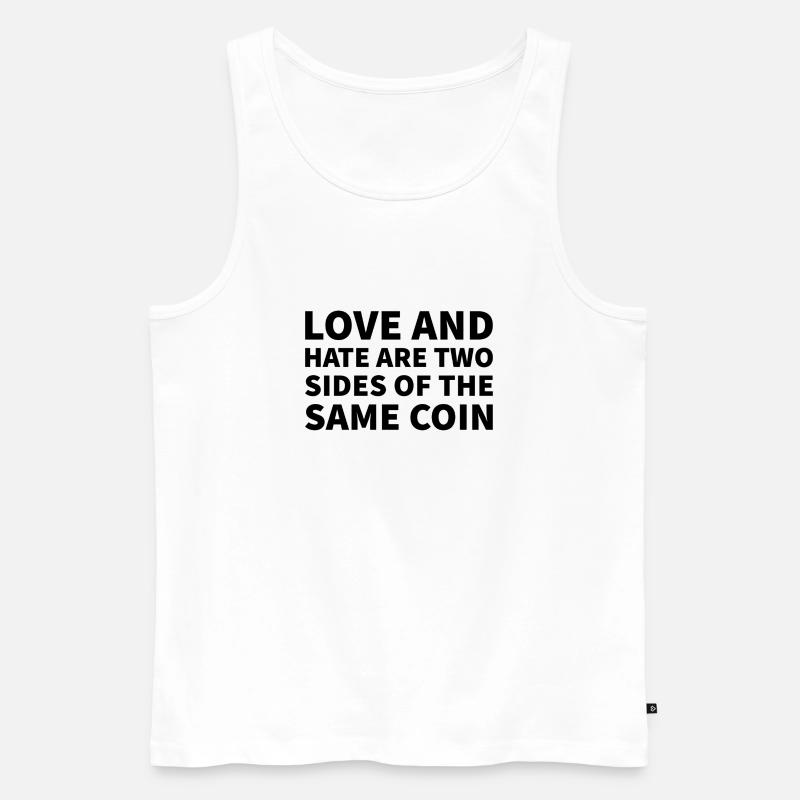 Love and Hate - Männer Premium Bio Tank Top - Weiß
