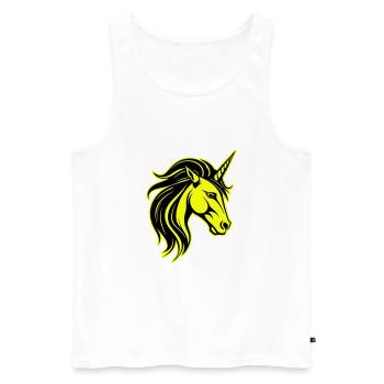 Unicorn Head Portrait Icon - Men's Premium Organic Tank Top - white - Front - AI Model Male 178 light (178cm)