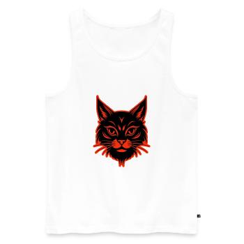Tête de chat - Débardeur bio Premium Homme - blanc - Devant - Michal (187cm)