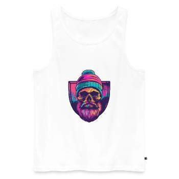 Crâne de bûcheron - Débardeur bio Premium Homme - blanc - Devant - Michal (187cm)