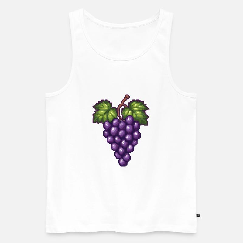 Weintrauben Pixel - Männer Premium Bio Tank Top - Weiß