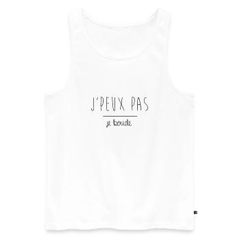 JPEUX PAS JE BOUDE - Débardeur bio Premium Homme - blanc - Devant - AI Model Male 178 light (178cm)
