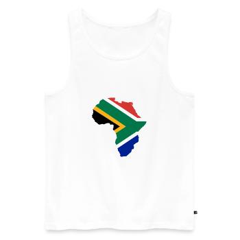 Afrique du Sud - Débardeur bio Premium Homme - blanc - Devant - AI Model Male 178 light (178cm)