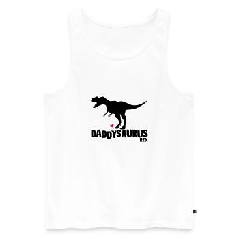 Father's Day Gift Idea daddysaurus - vatertag - Männer Premium Bio Tank Top - Weiß - Vorne - Michal (187cm)