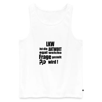 Antwort auf alles LKW - Männer Premium Bio Tank Top - Weiß - Vorne - Michal (187cm)