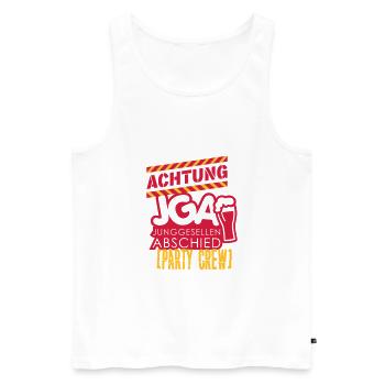 JGA (Achtung) - Männer Premium Bio Tank Top - Weiß - Vorne - Michal (187cm)