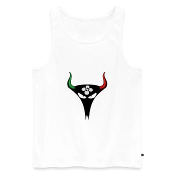 Baskische Stier - Männer Premium Bio Tank Top - Weiß - Vorne - AI Model Male 178 light (178cm)