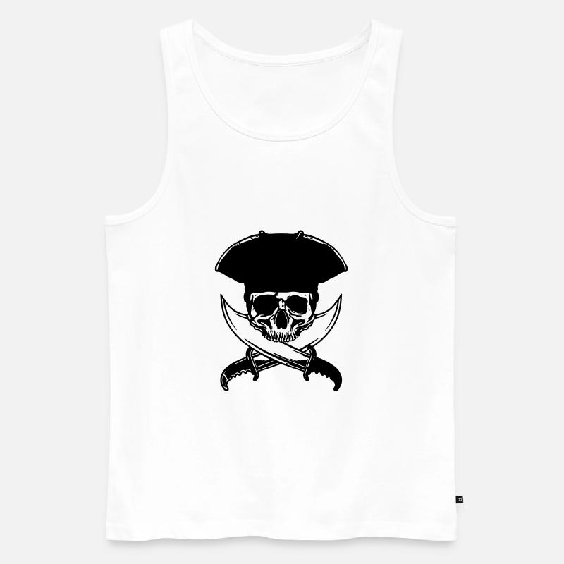 skull-pirate - Männer Premium Bio Tank Top - Weiß