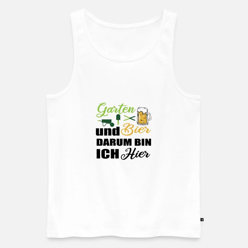 Garten und Bier - Männer Premium Bio Tank Top - Weiß