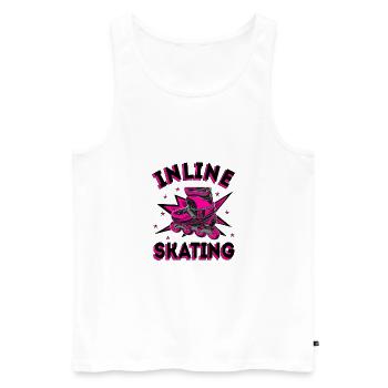 Inline Skating Inline-Skates - Männer Premium Bio Tank Top - Weiß - Vorne - AI Model Male 178 light (178cm)
