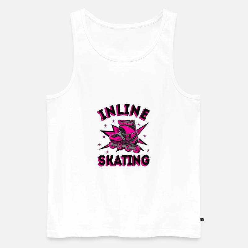 Inline Skating Inline-Skates - Männer Premium Bio Tank Top - Weiß