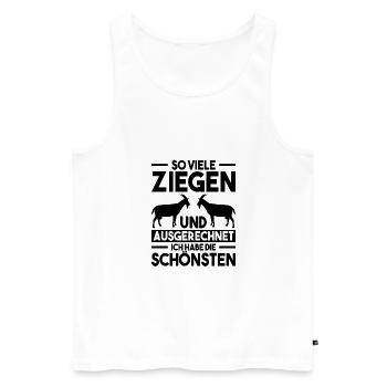 Ziege - Männer Premium Bio Tank Top - Weiß - Vorne - Michal (187cm)