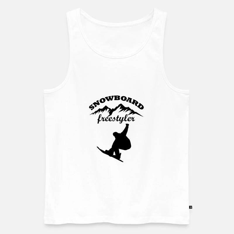 Snowboard Snowboarder - Männer Premium Bio Tank Top - Weiß