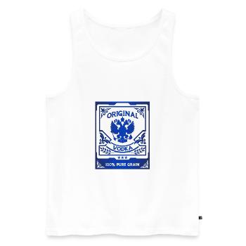 Russian Vodka - Men's Premium Organic Tank Top - white - Front - AI Model Male 178 light (178cm)