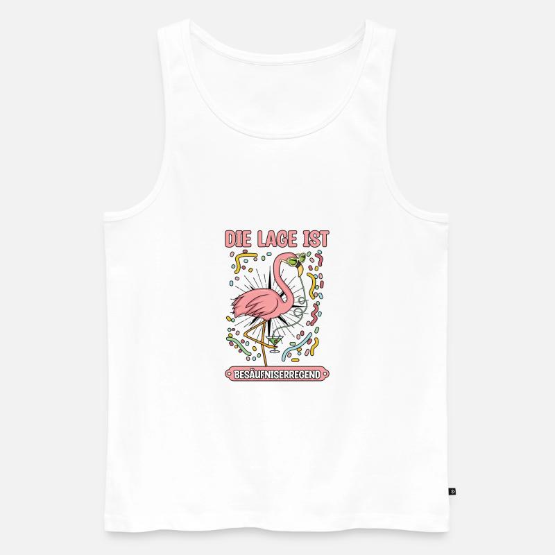 Flamingo Rosa - Männer Premium Bio Tank Top - Weiß