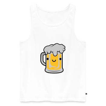 Visage de bière sucrée - Débardeur bio Premium Homme - blanc - Devant - Michal (187cm)